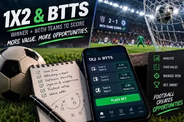 1X2 and BTTS football betting analysis with match winner, goals and value betting