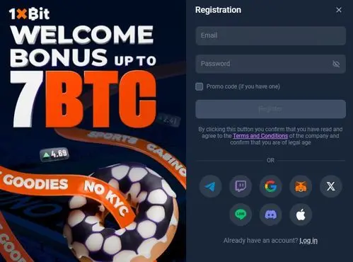 Anonymous account creation flow in 1xBit without traditional KYC steps