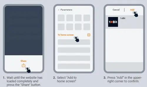 ios web wrapper access for 1xBit using home screen shortcut without app store tracking