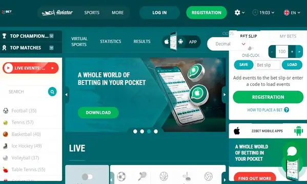 Android screen showing 22Bet APK installation setup process