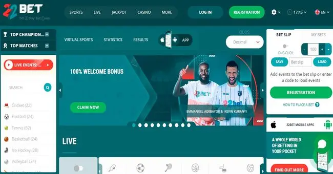 22Bet bookmaker review sportsbook security and betting platform