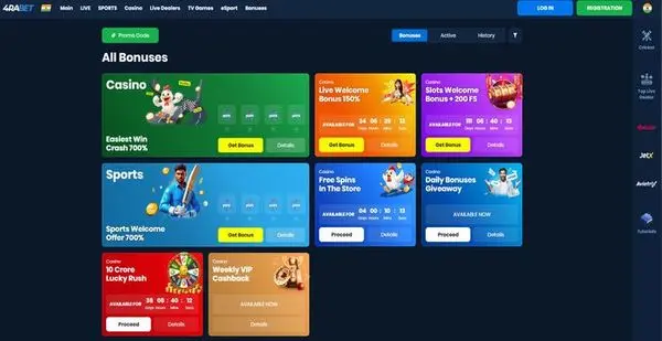 4Rabet bonus structure showing sports and casino reward options