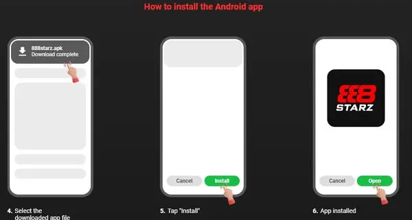 Downloaded 888starz APK file ready for installation on Android device