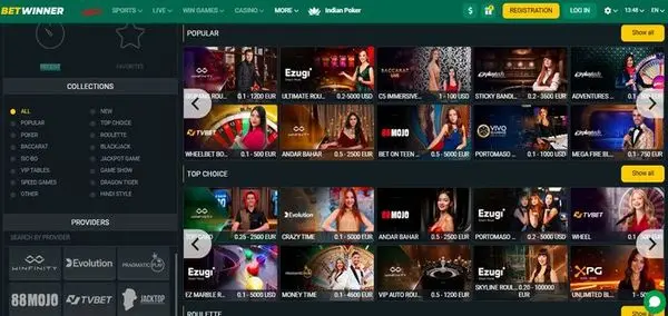 Live casino tables in betwinner with real time streaming and dealer interaction