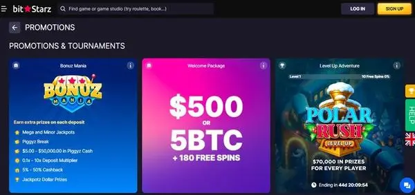 BitStarz bonus system showing wagering structure and reward cycle