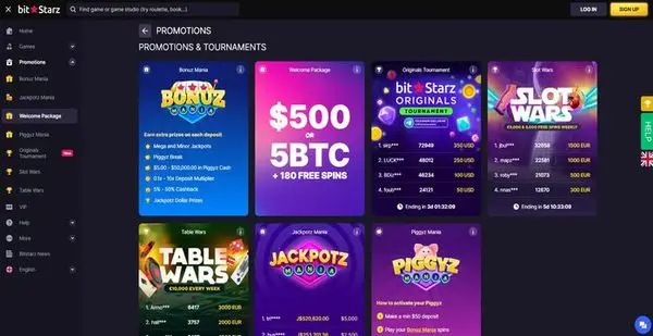 BitStarz casino bonuses including slot races and reward programs