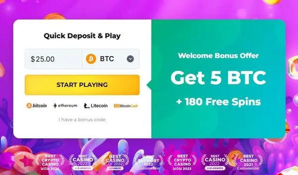 BitStarz first deposit bonus activation with crypto payment