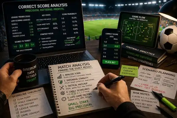 Correct score precision analysis focused on game control, likely scorelines and disciplined football betting logic