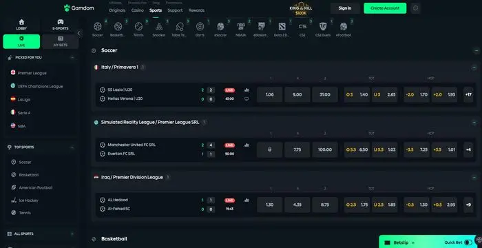 Esports sportsbook dashboard presenting live CS2 match statistics and fluctuating odds