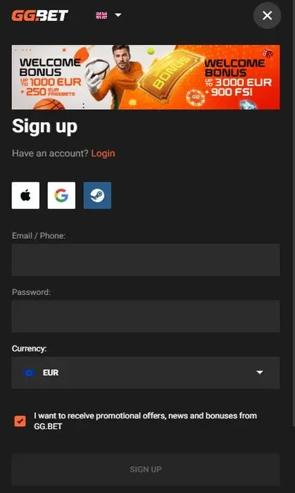 Fast signup flow on ggbet mobile using social authentication and quick form input