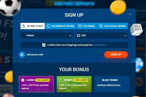 Mostbet Registration Form