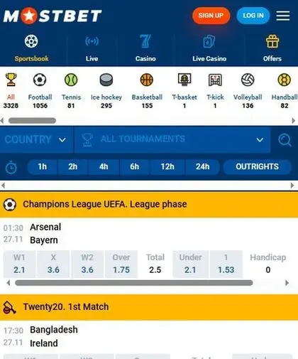 Mostbet mobile bet slip with cash out option during live match