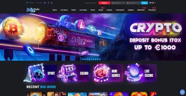 MyStake platform overview combining crypto betting casino and sportsbook