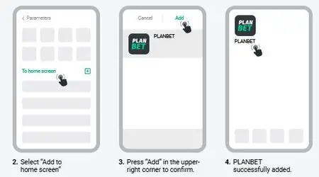 Adding PlanBet to iPhone home screen using Safari share menu