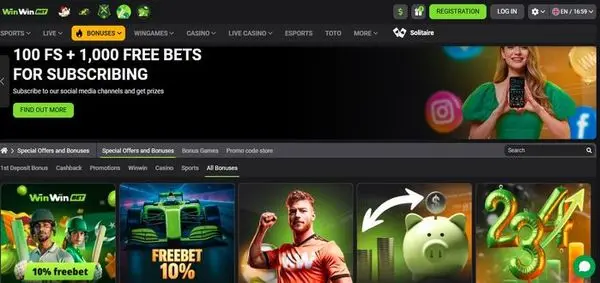 Overview of WinWin bonus offers and promo opportunities for new players
