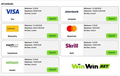 Winwin crypto payments and withdrawal options including bitcoin and USDT