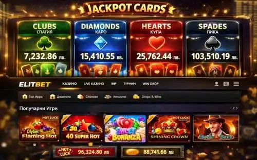 Прогресивен джакпот в ElitBet с активни нива и нарастващи стойности