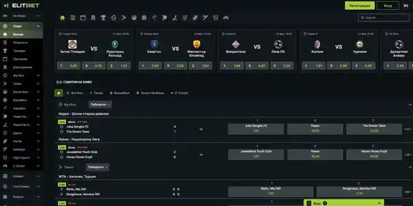 Футболни коефициенти в ElitBet за българското първенство и водещи мачове