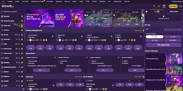 Футболни пазари и коефициенти за мач в платформата на Sesame