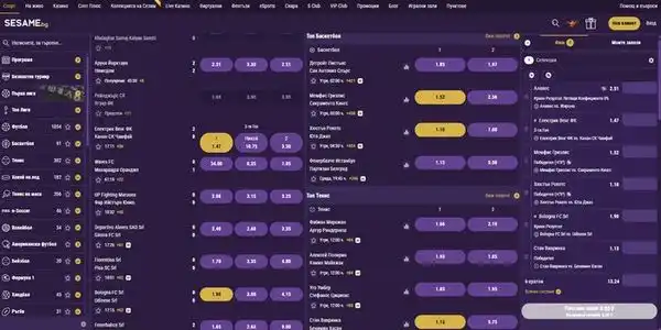 Сравнение на коефициенти и футболни линии в Sesame