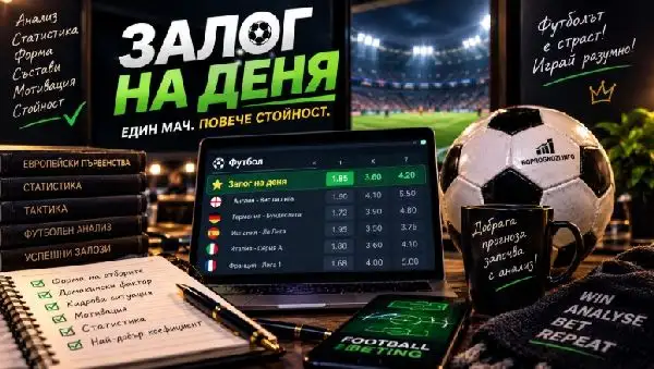 Залог на деня с футболен анализ, статистика и коефициенти